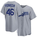 Los Angeles D #46 Feduccia Player Baseball Short Sleeve Gray Jersey Hunter For Men Women Youth Gift