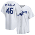 Los Angeles D #46 Feduccia Player Baseball Short Sleeve White Jersey Hunter For Men Women Youth Gift
