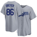 Los Angeles D #86 Dreyer Player Baseball Short Sleeve Gray Jersey Jack For Men Women Youth Gift