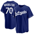 Los Angeles D #70 Wrobleski Player Baseball Short Sleeve Royal Jersey Justin For Men Women Youth Gift