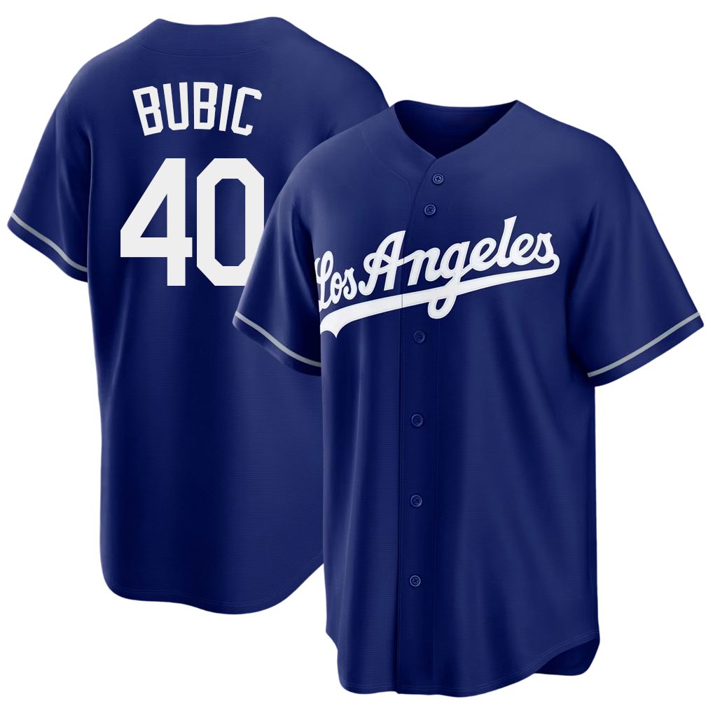 Los Angeles D #40 Bubic Player Baseball Short Sleeve Royal Jersey Kris For Men Women Youth Gift