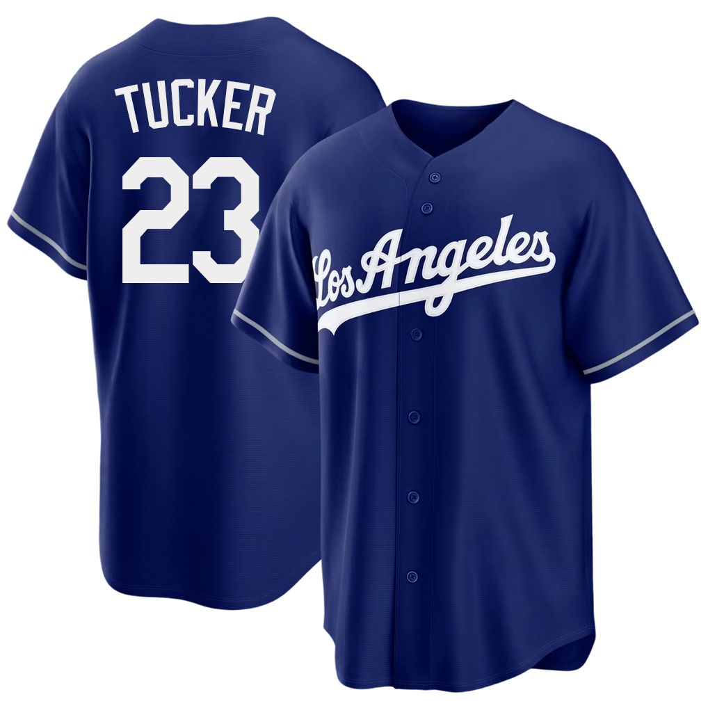 Los Angeles D #23 Tucker Player Baseball Short Sleeve Royal Jersey Kyle For Men Women Youth Gift