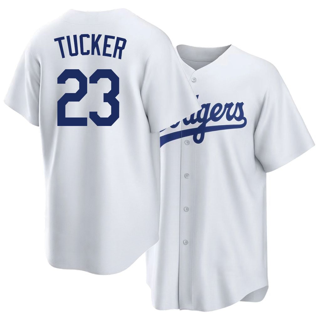 Los Angeles D #23 Tucker Player Baseball Short Sleeve White Jersey Kyle For Men Women Youth Gift