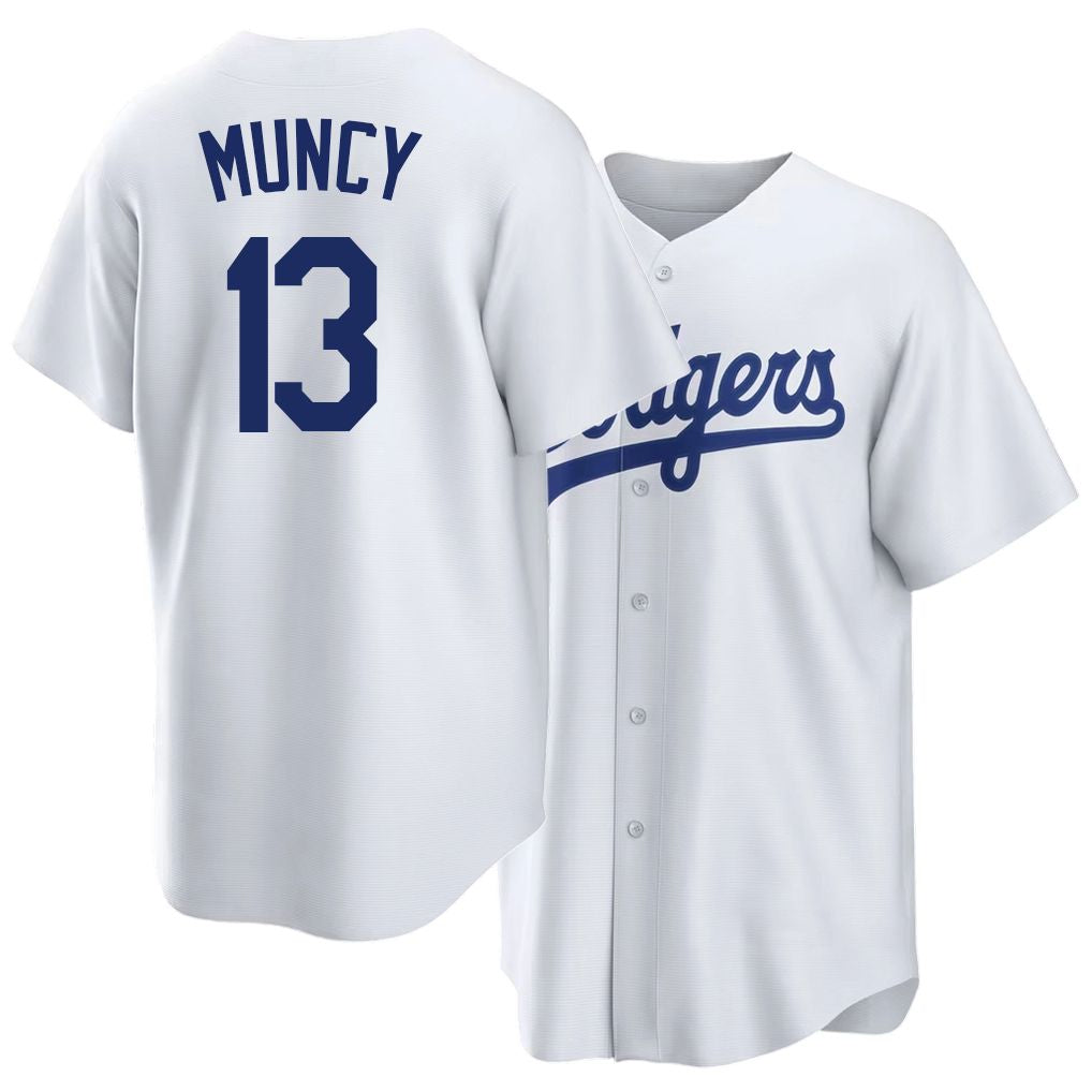 Los Angeles D #13 Muncy Player Baseball Short Sleeve White Jersey Max For Men Women Youth Gift