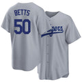 Los Angeles D #50 Betts Player Baseball Short Sleeve Gray Jersey Mookie For Men Women Youth Gift