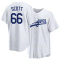Los Angeles D #66 Scott Player Baseball Short Sleeve White Jersey Tanner For Men Women Youth Gift