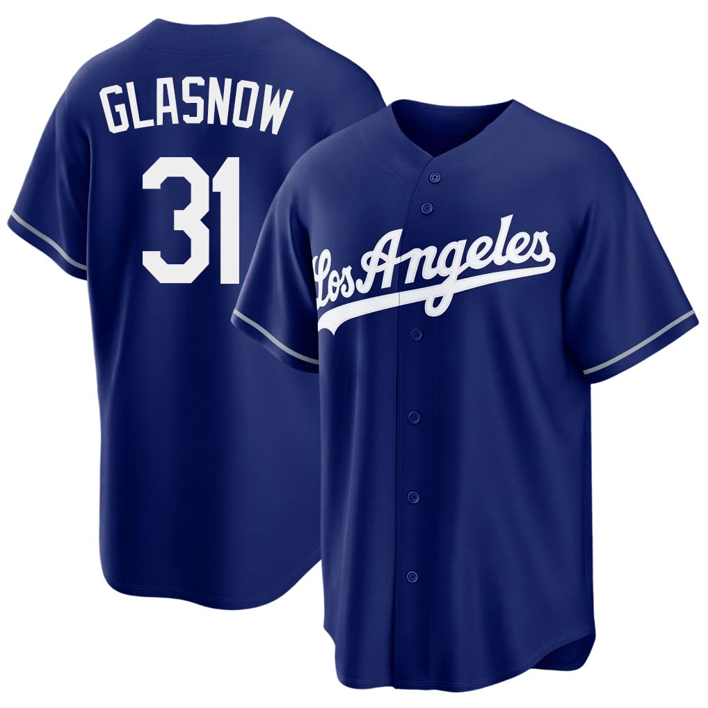 Los Angeles D #31 Glasnow Player Baseball Short Sleeve Royal Jersey Tyler For Men Women Youth Gift