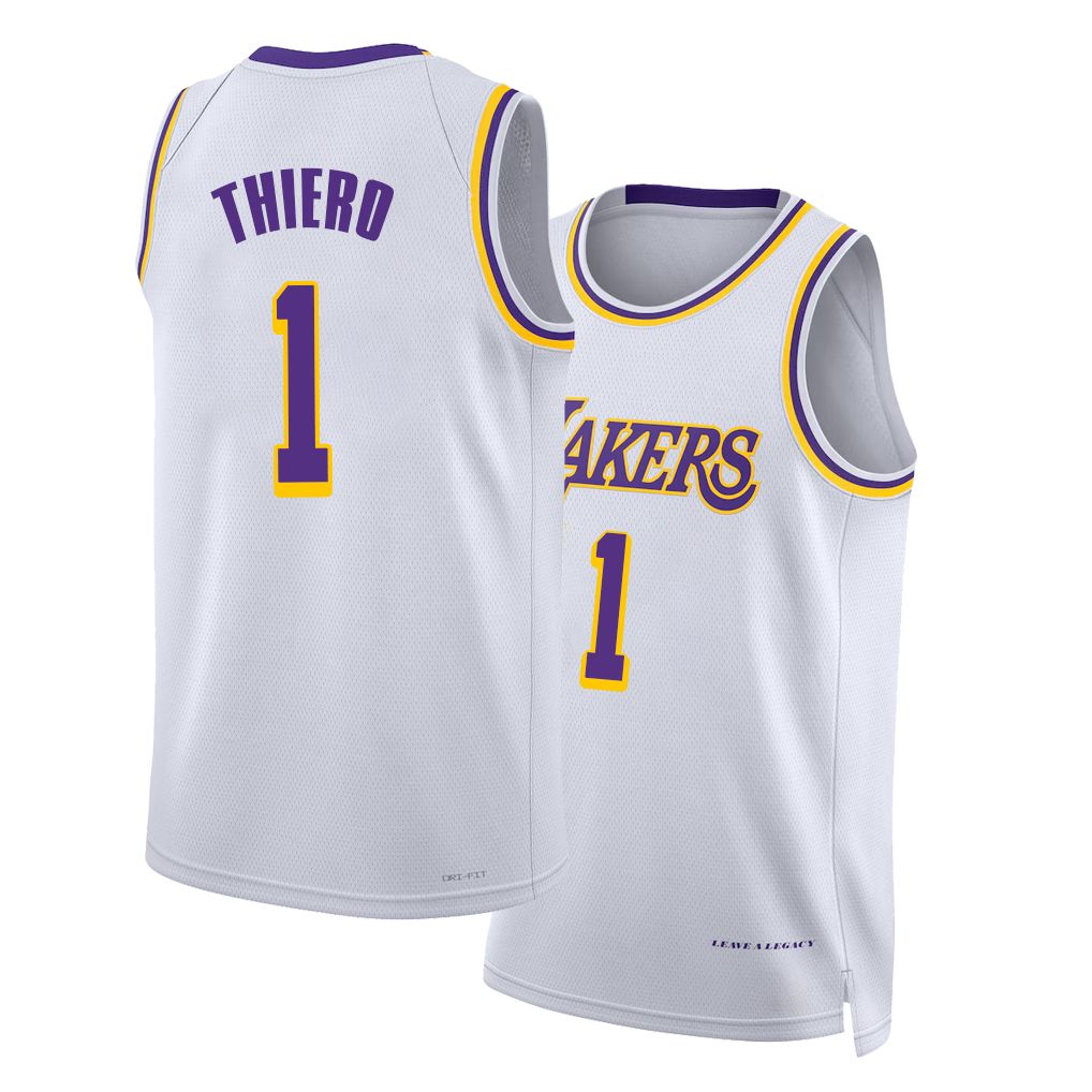 Los Angeles L #1 Thiero Player Basketball Sleeveless White Jersey Adou For Adult Youth