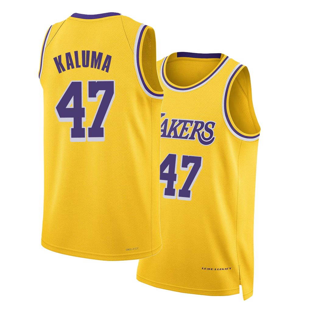 Los Angeles L #47 Kaluma Player Basketball Sleeveless Gold Jersey Arthur For Adult Youth