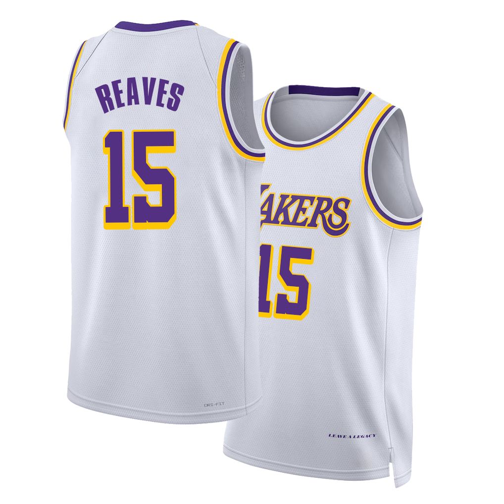Los Angeles L #15 Reaves Player Basketball Sleeveless White Jersey Austin For Adult Youth