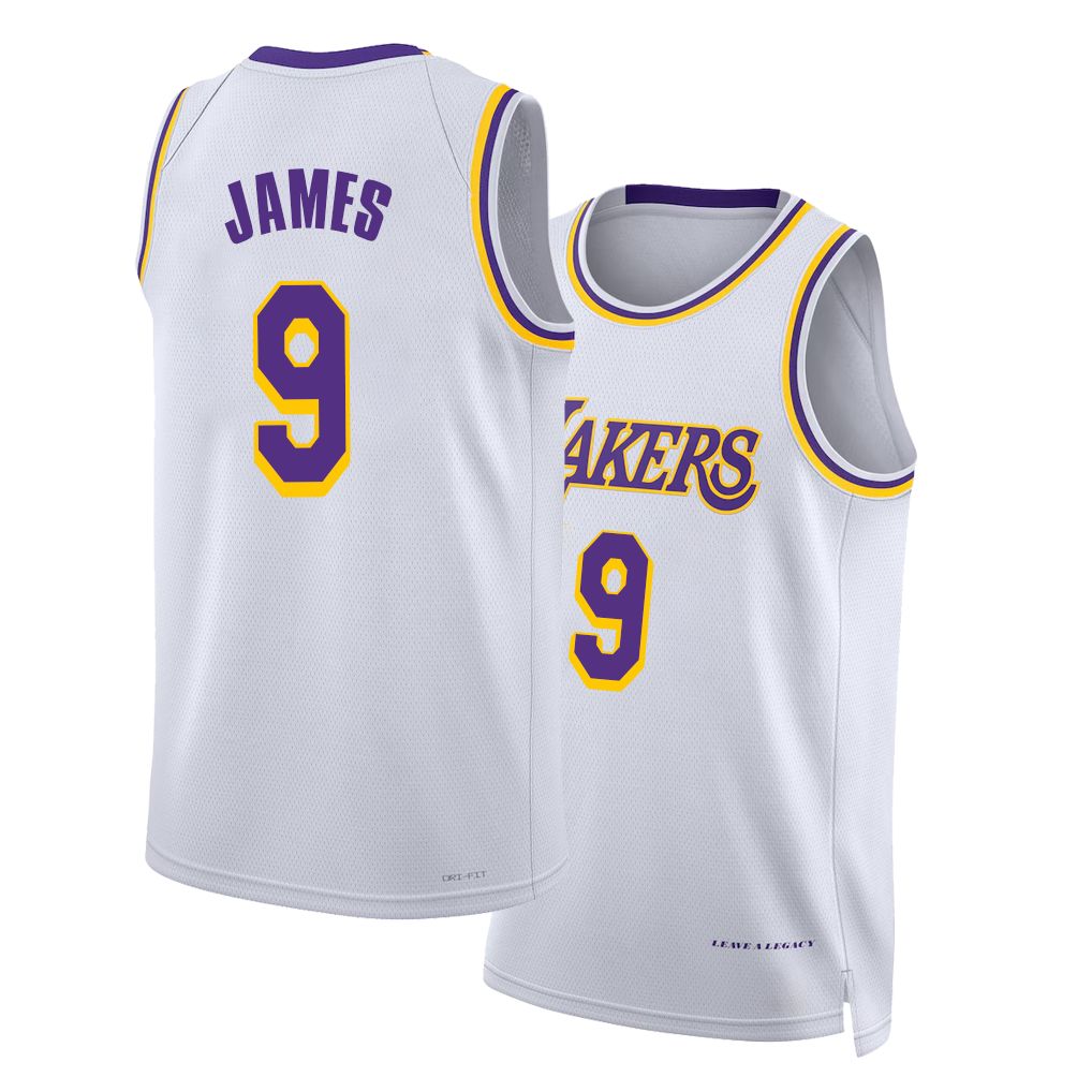 Los Angeles L #9 James Player Basketball Sleeveless White Jersey Bronny For Adult Youth