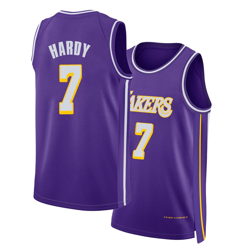 Los Angeles L #7 Hardy Player Basketball Sleeveless Purple Jersey Jaden For Adult Youth