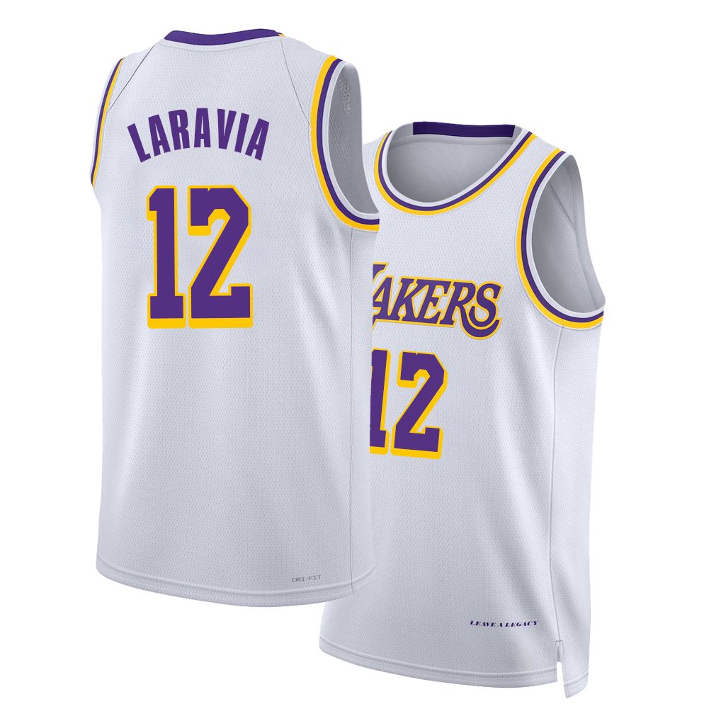 Los Angeles L #12 LaRavia Player Basketball Sleeveless White Jersey Jake For Adult Youth