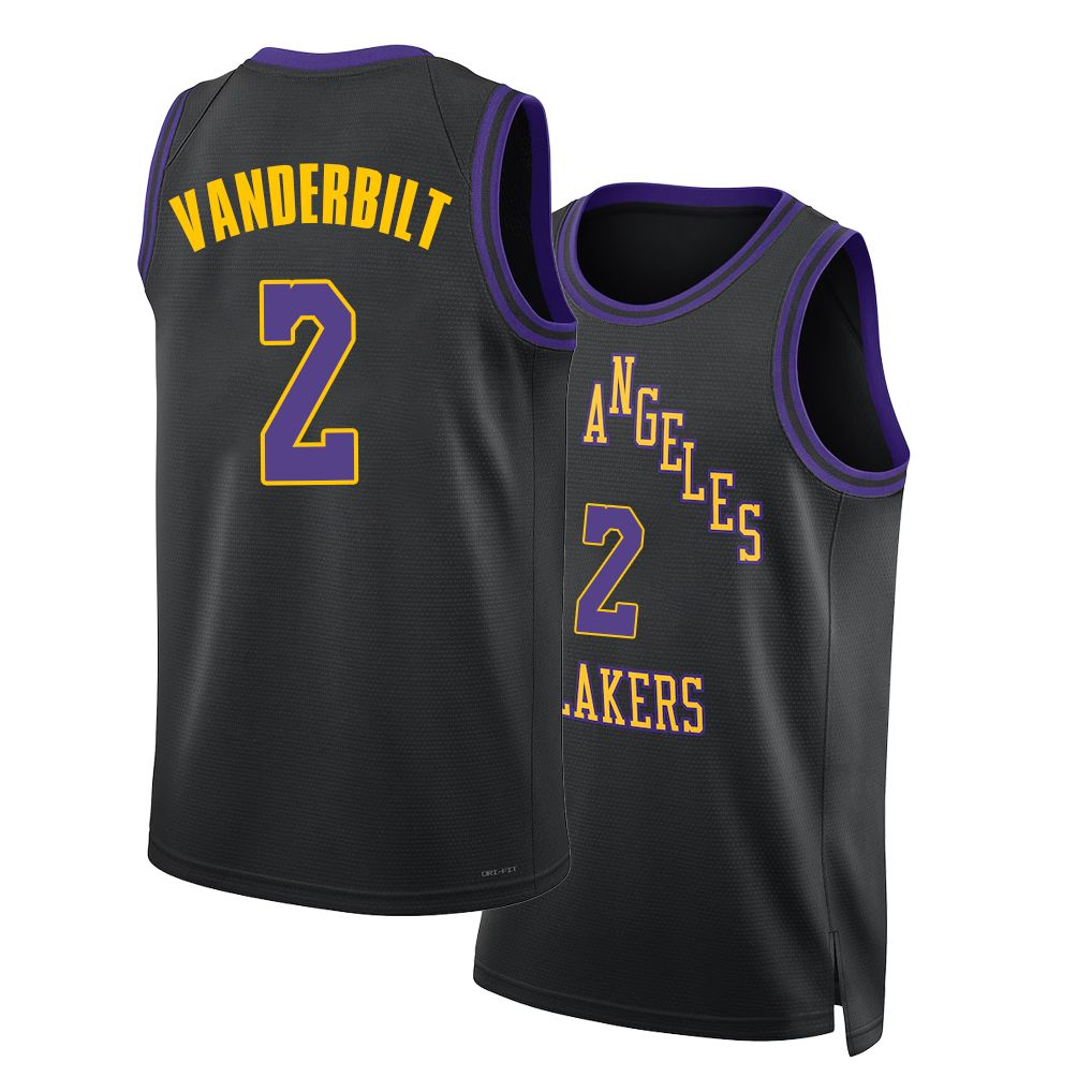 Los Angeles L #2 Vanderbilt Player Basketball Sleeveless Black Jersey Jarred For Adult Youth