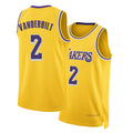Los Angeles L #2 Vanderbilt Player Basketball Sleeveless Gold Jersey Jarred For Adult Youth