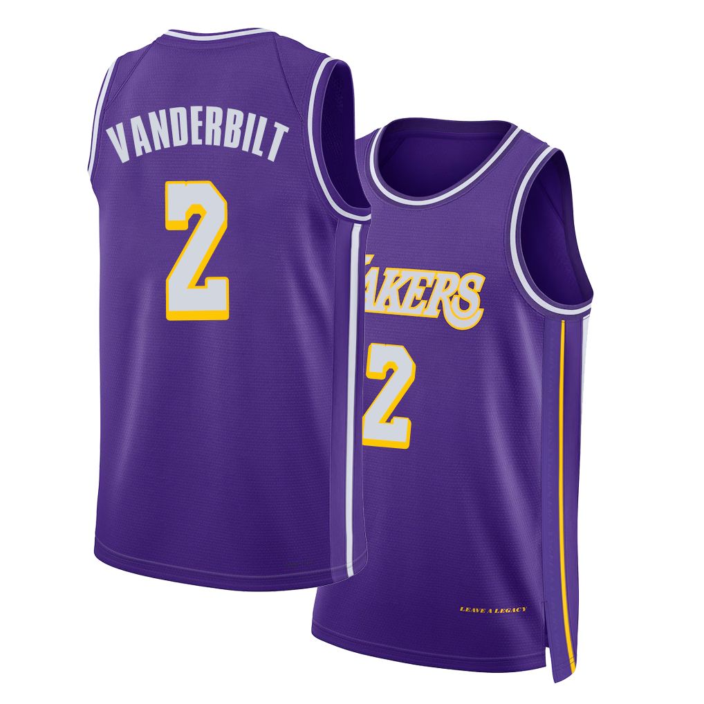 Los Angeles L #2 Vanderbilt Player Basketball Sleeveless Purple Jersey Jarred For Adult Youth