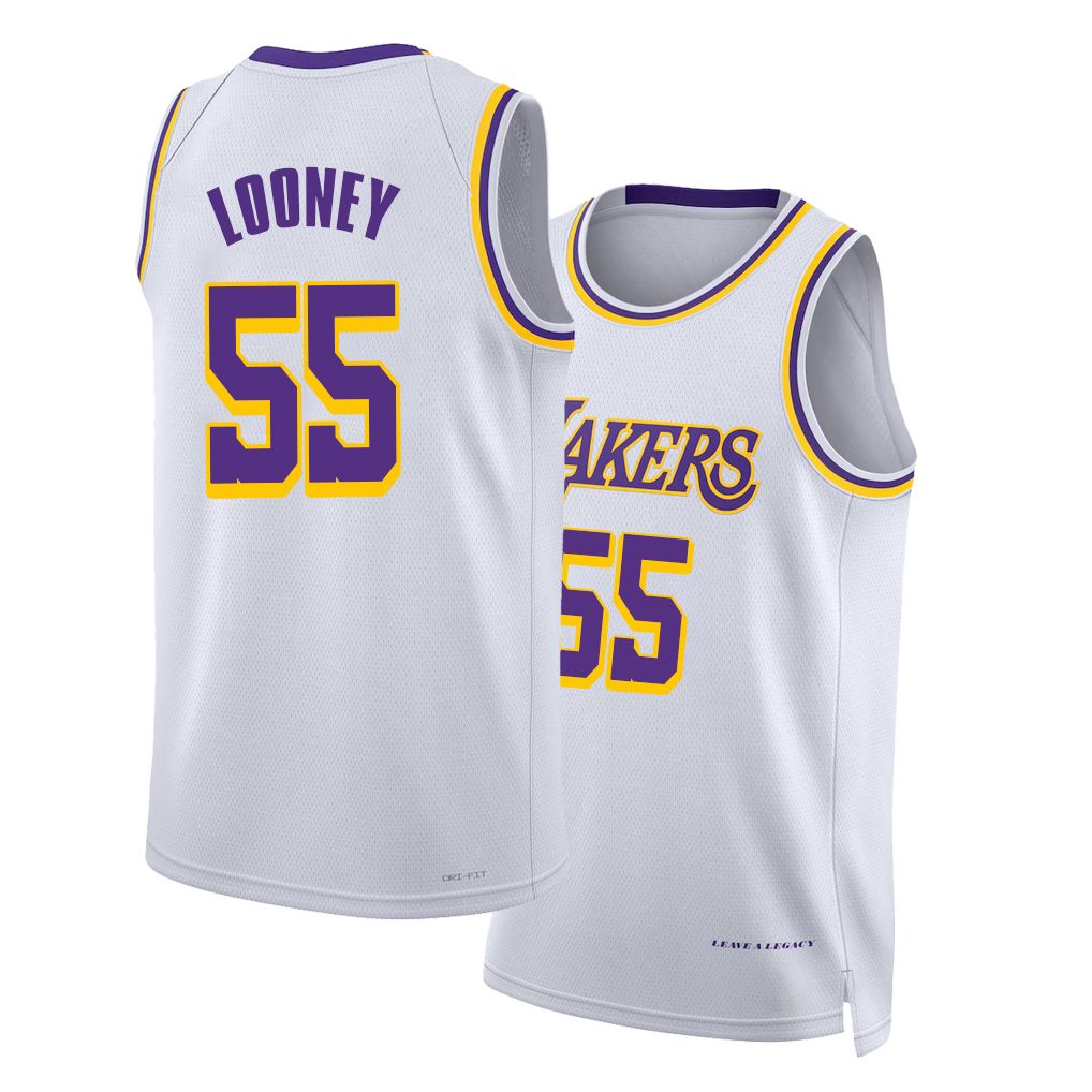 Los Angeles L #55 Looney Player Basketball Sleeveless White Jersey Kevon For Adult Youth