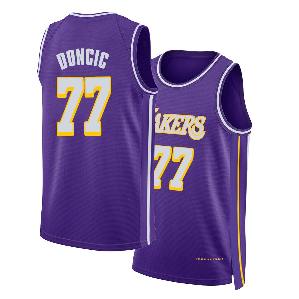 Los Angeles L #77 Doncic Player Basketball Sleeveless Purple Jersey Luka For Adult Youth
