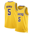 Los Angeles L #5 Grimes Player Basketball Sleeveless Gold Jersey Quentin For Adult Youth