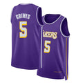 Los Angeles L #5 Grimes Player Basketball Sleeveless Purple Jersey Quentin For Adult Youth