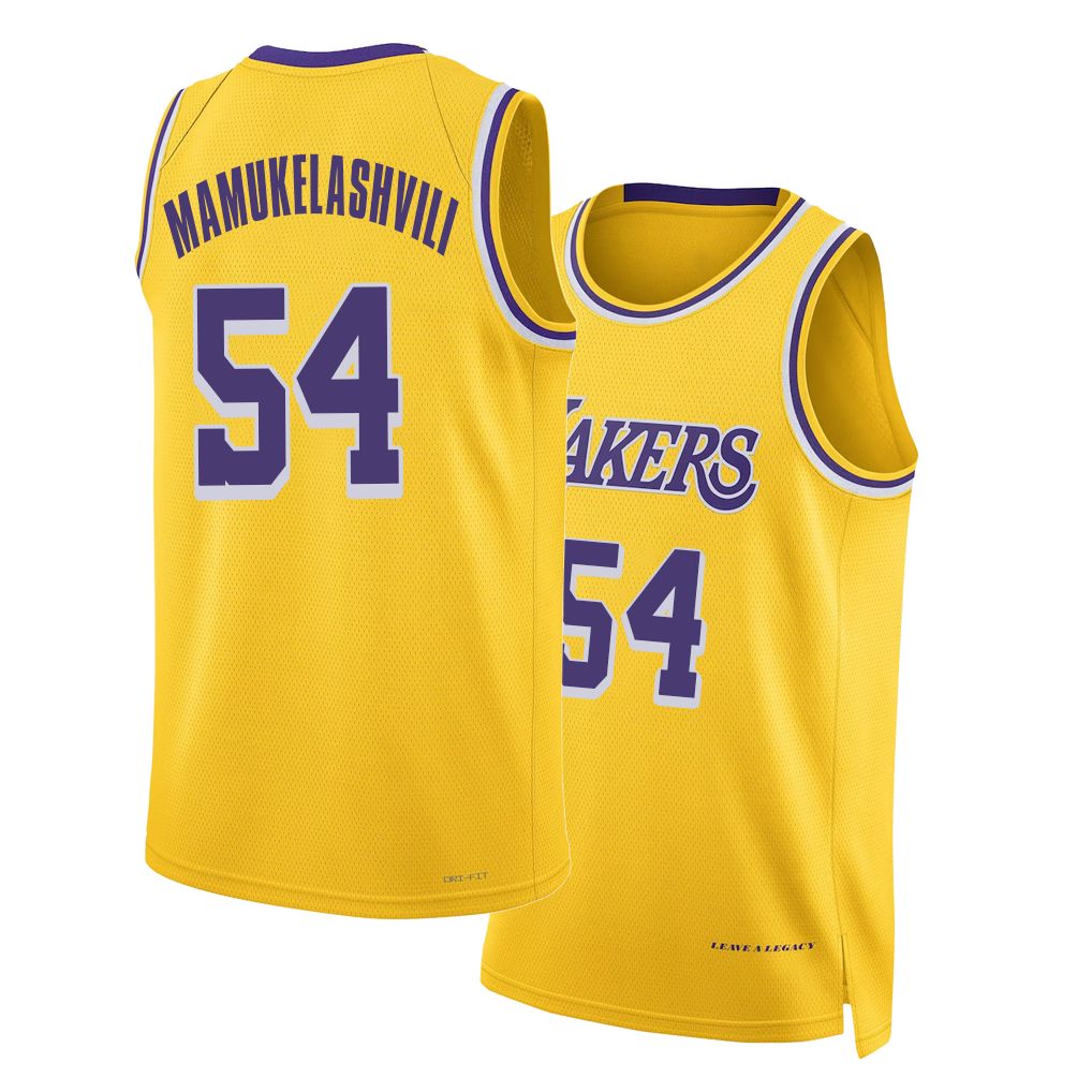 Los Angeles L #54 Mamukelashvili Player Basketball Sleeveless Gold Jersey Sandro For Adult Youth