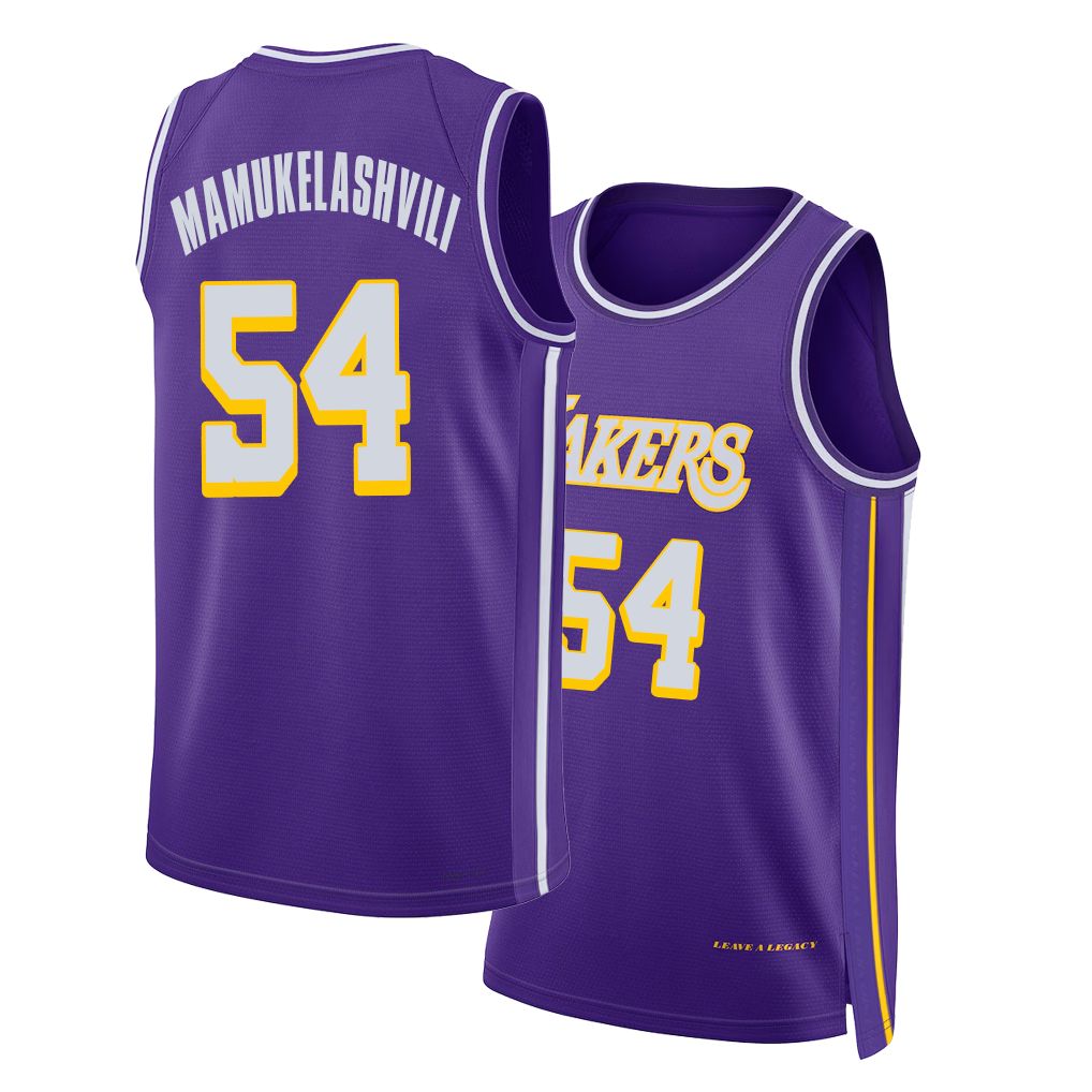 Los Angeles L #54 Mamukelashvili Player Basketball Sleeveless Purple Jersey Sandro For Adult Youth