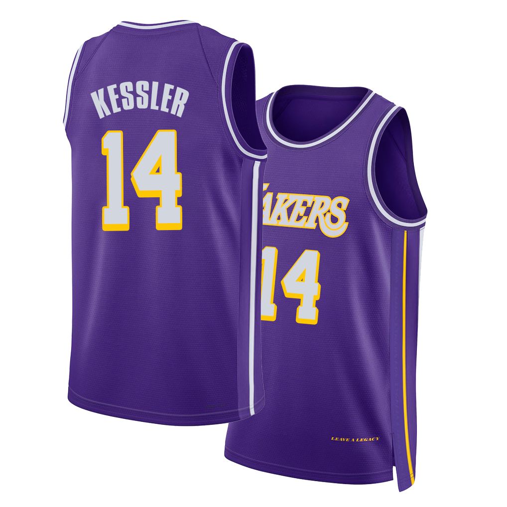 Los Angeles L #14 Kessler Player Basketball Sleeveless Purple Jersey Walker For Adult Youth