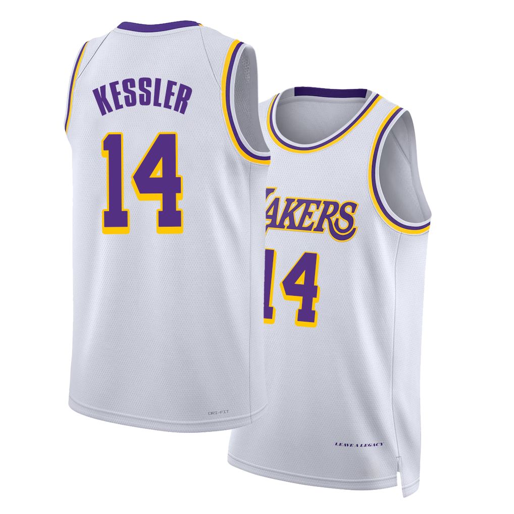 Los Angeles L #14 Kessler Player Basketball Sleeveless White Jersey Walker For Adult Youth