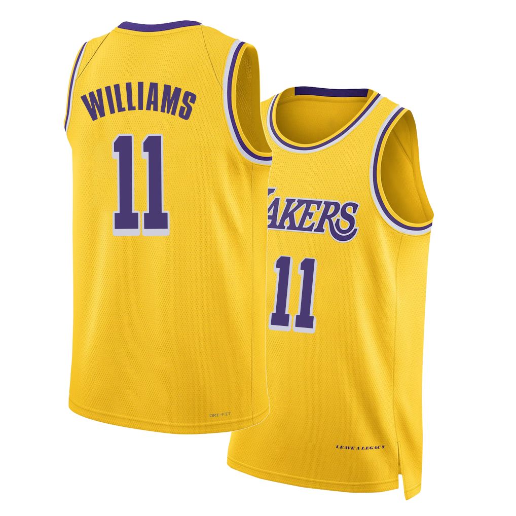 Los Angeles L #11 Williams Player Basketball Sleeveless Gold Jersey Ziaire For Adult Youth