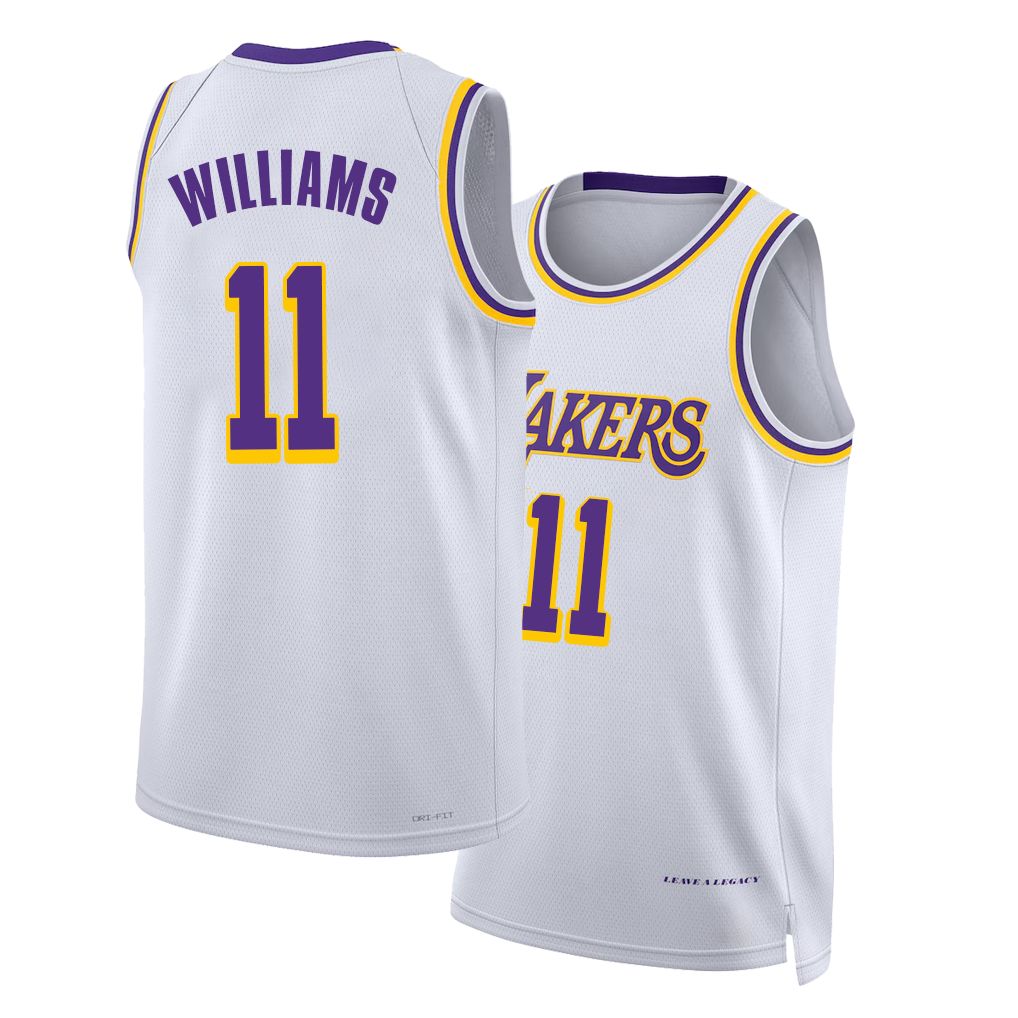 Los Angeles L #11 Williams Player Basketball Sleeveless White Jersey Ziaire For Adult Youth