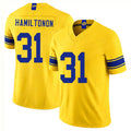 Los Angeles R #31 Hamiltonon Player Football V Neck Short Sleeve Gold Jersey Al'zillion For Men Youth Women Gift