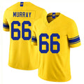 Los Angeles R #66 Murray Player Football V Neck Short Sleeve Gold Jersey Bill For Men Youth Women Gift