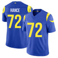 Los Angeles R #72 Hance Player Football V Neck Short Sleeve Royal Jersey Blake For Men Youth Women Gift