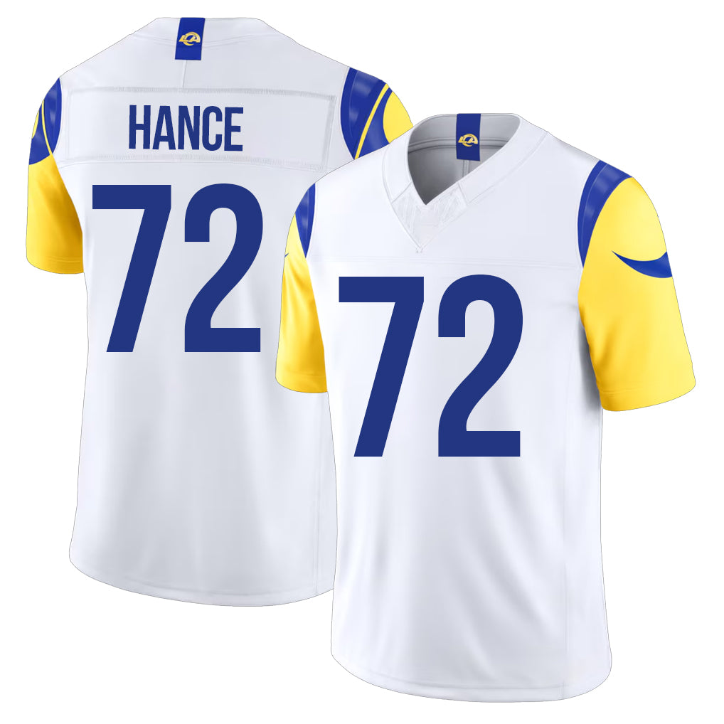 Los Angeles R #72 Hance Player Football V Neck Short Sleeve White Jersey Blake For Men Youth Women Gift