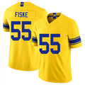 Los Angeles R #55 Fiske Player Football V Neck Short Sleeve Gold Jersey Braden For Men Youth Women Gift