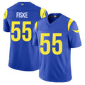 Los Angeles R #55 Fiske Player Football V Neck Short Sleeve Royal Jersey Braden For Men Youth Women Gift