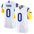 Los Angeles R #0 Young Player Football V Neck Short Sleeve White Jersey Byron For Men Youth Women Gift