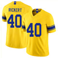 Los Angeles R #40 Rickert Player Football V Neck Short Sleeve Gold Jersey Daniel For Men Youth Women Gift