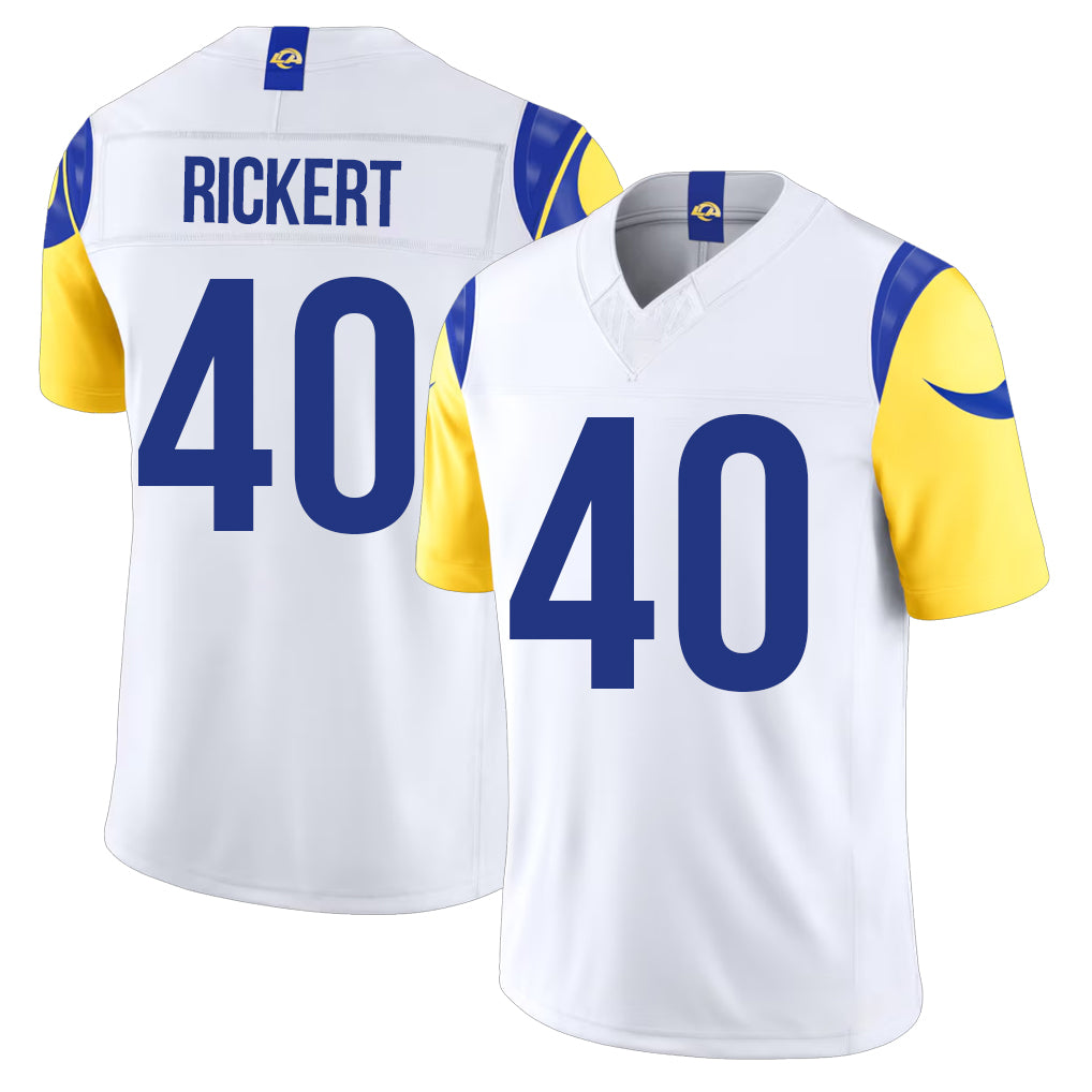 Los Angeles R #40 Rickert Player Football V Neck Short Sleeve White Jersey Daniel For Men Youth Women Gift