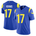 Los Angeles R #17 Adams Player Football V Neck Short Sleeve Royal Jersey Davante For Men Youth Women Gift