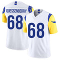 Los Angeles R #68 Quessenberry Player Football V Neck Short Sleeve White Jersey David For Men Youth Women Gift