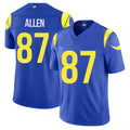 Los Angeles R #87 Allen Player Football V Neck Short Sleeve Royal Jersey Davis For Men Youth Women Gift