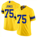 Los Angeles R #75 Jones Player Football V Neck Short Sleeve Gold Jersey Deacon For Men Youth Women Gift