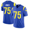 Los Angeles R #75 Jones Player Football V Neck Short Sleeve Royal Jersey Deacon For Men Youth Women Gift