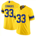Los Angeles R #33 Connors Player Football V Neck Short Sleeve Gold Jersey Dean For Men Youth Women Gift