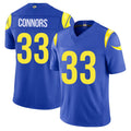 Los Angeles R #33 Connors Player Football V Neck Short Sleeve Royal Jersey Dean For Men Youth Women Gift