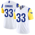 Los Angeles R #33 Connors Player Football V Neck Short Sleeve White Jersey Dean For Men Youth Women Gift