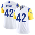 Los Angeles R #42 Evans Player Football V Neck Short Sleeve White Jersey Ethan For Men Youth Women Gift