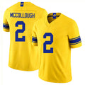 Los Angeles R #2 McCollough Player Football V Neck Short Sleeve Gold Jersey Jaylen For Men Youth Women Gift