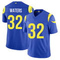 Los Angeles R #32 Waters Player Football V Neck Short Sleeve Royal Jersey Jordan For Men Youth Women Gift